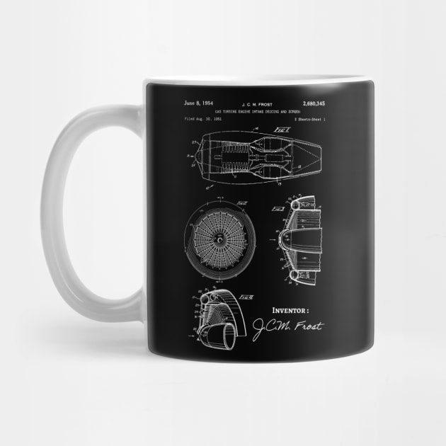 Gas Turbine Engine 1954 Patent / Gas engine Patent illustration / engineering gift idea by Anodyle